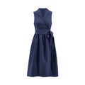Chic Casual Sleeveless Midi Dress with Belt for Women
