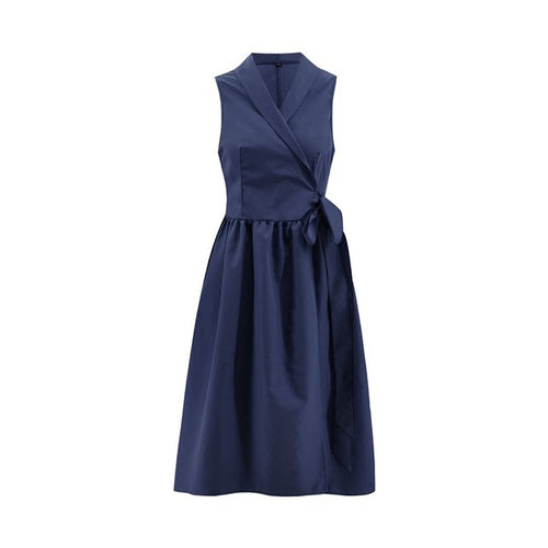 Chic Casual Sleeveless Midi Dress with Belt for Women