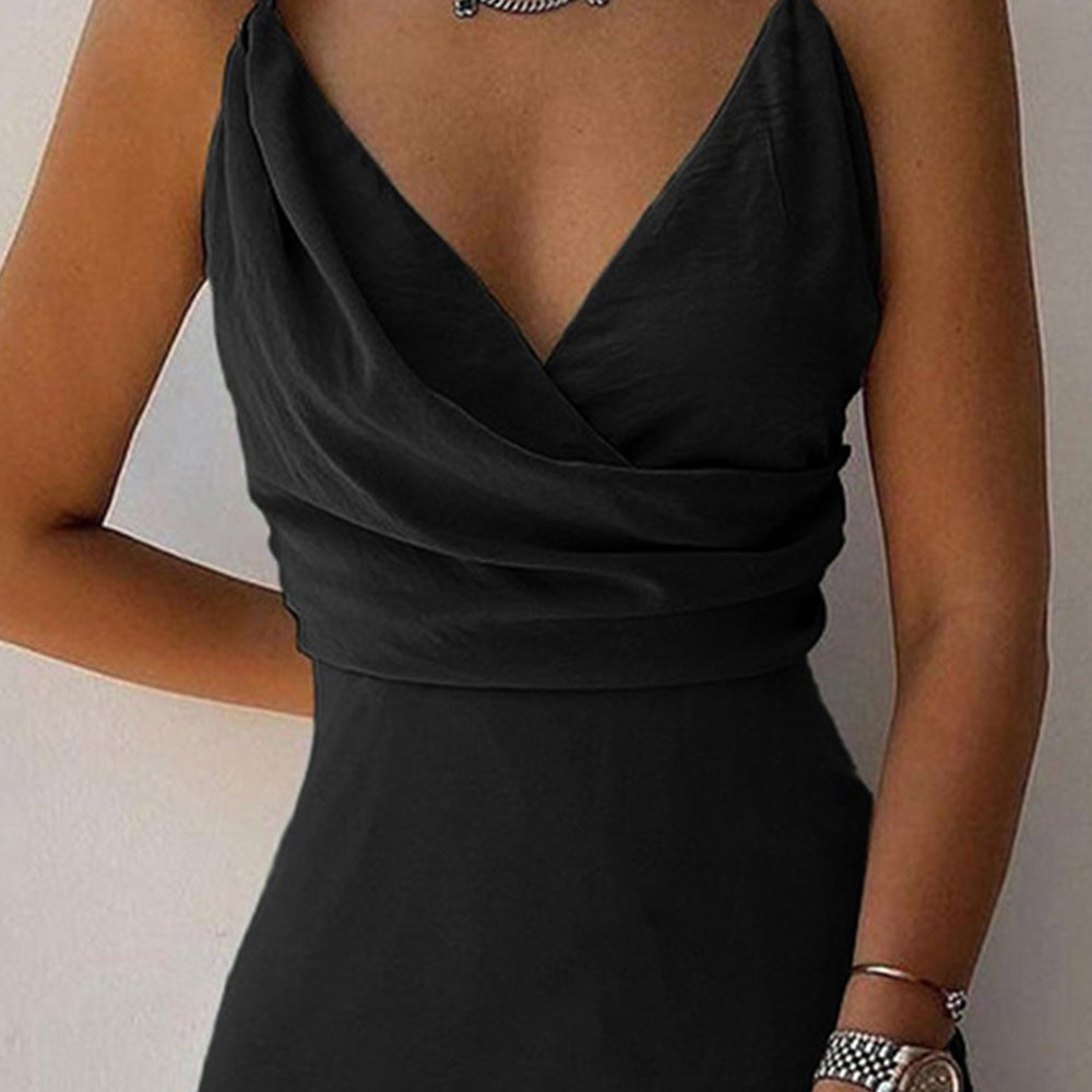 Stylish V-Neck Slit Sling Dress - Sexy Summer Fashion for Women