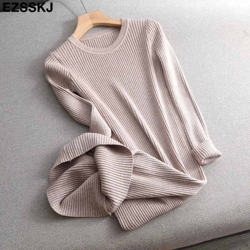 Cozy Chic: Women's Long Sleeve O-Neck Bodycon Sweater Dress for Autumn & Winter