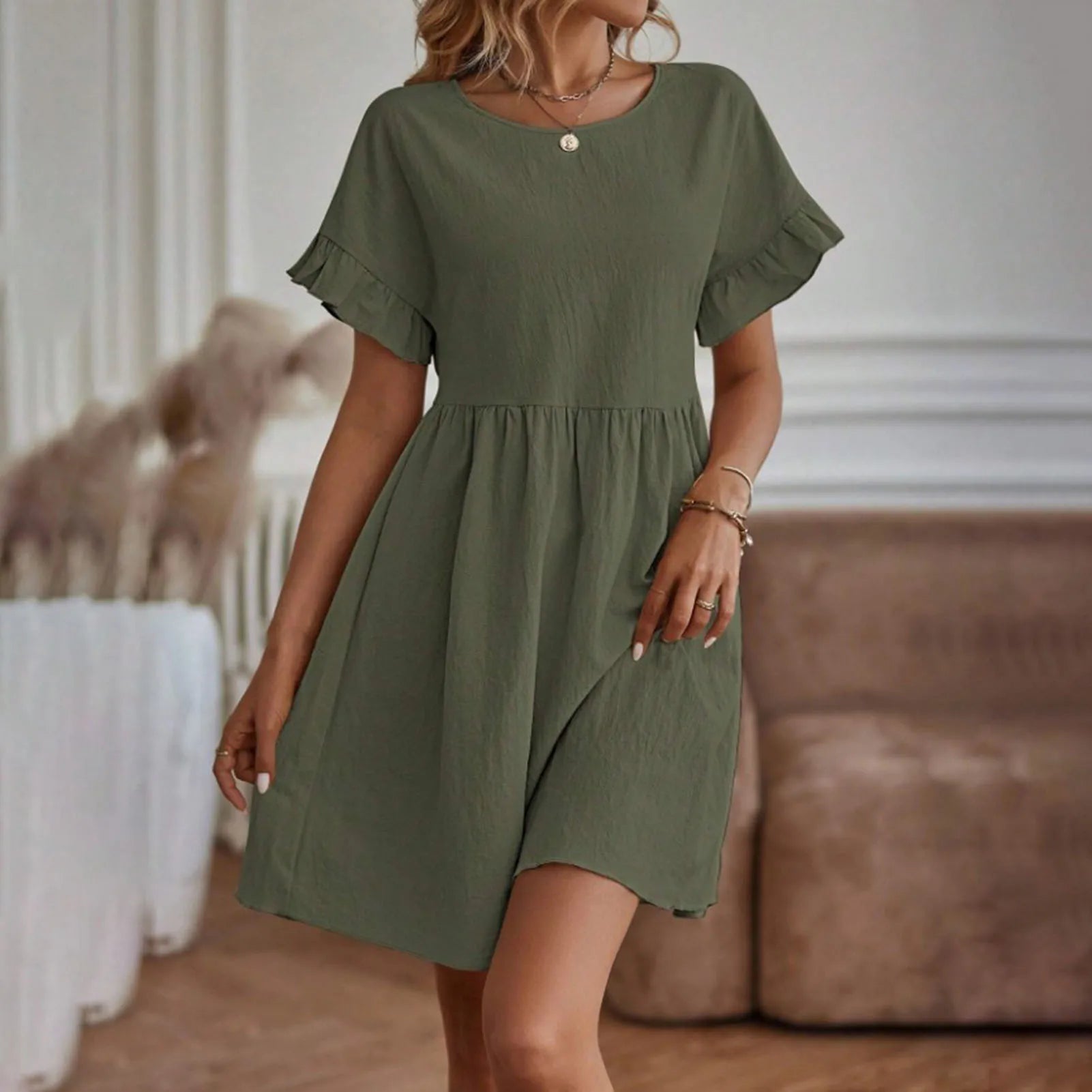Chic & Breezy A-Line Midi Dress for Women - 2024 Summer Fashion Essential