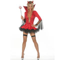 Seductive Black Devil Vampire Costume for Women - Sexy Halloween Cosplay & Red Fancy Party Dress