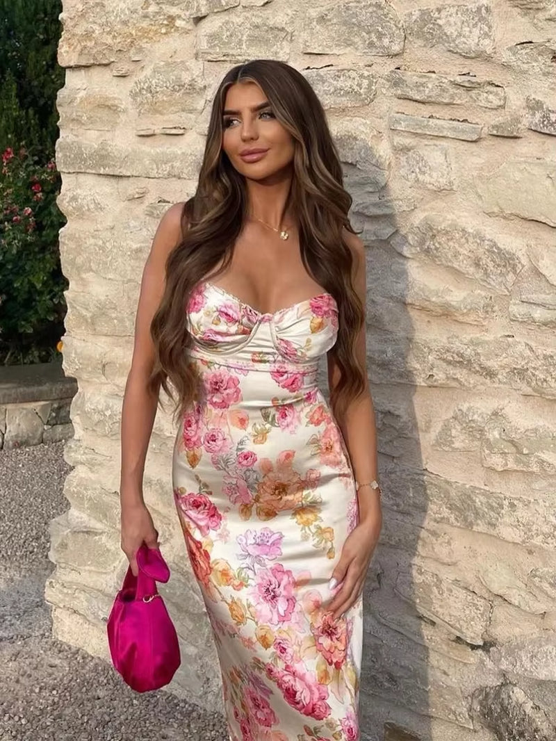 Elegant Floral Print Maxi Dress - Perfect for Summer Weddings & Parties 2023