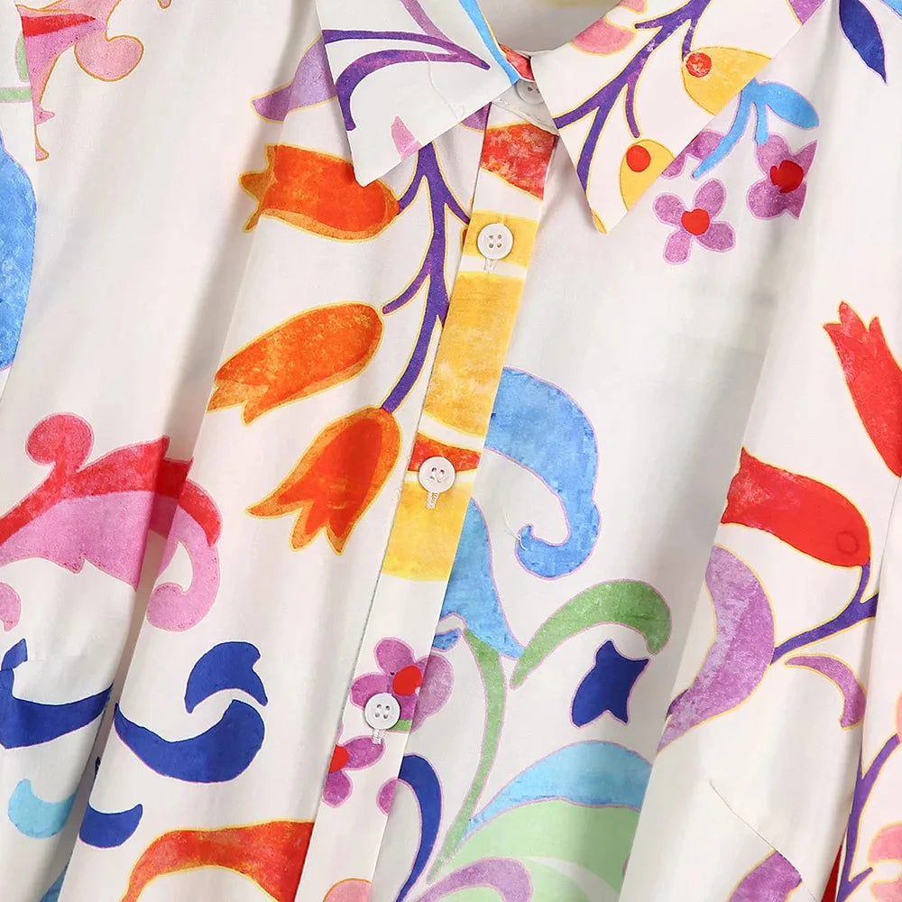 Chic Summer Floral Midi Dress with Bow Sashes and Three-Quarter Sleeves for Women