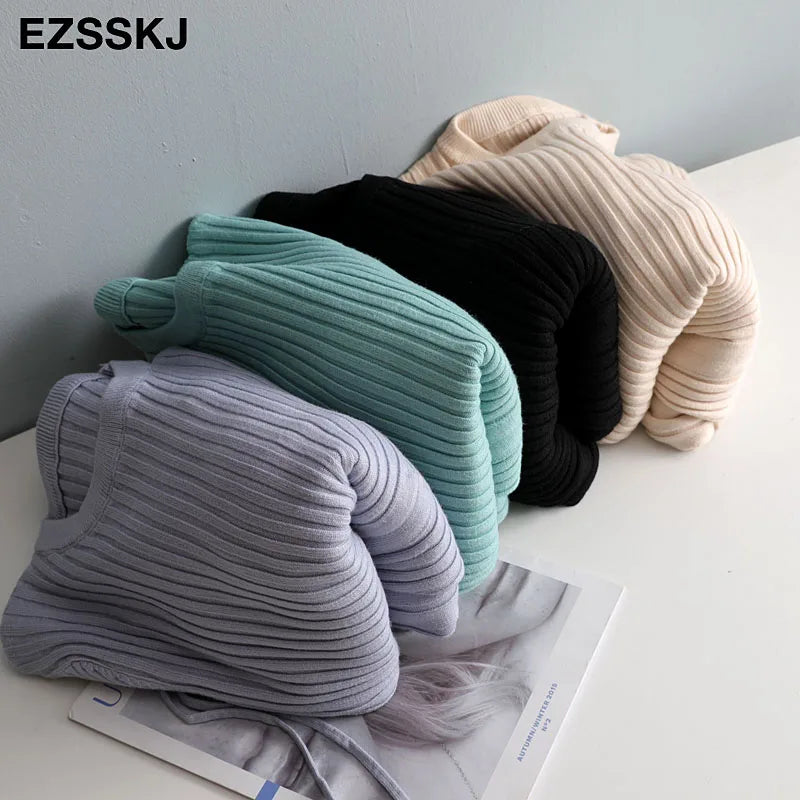 Chic A-Line Knit Sweater Dress for Women - Elegant Slim Midi with Drawstring Detail for Autumn & Winter