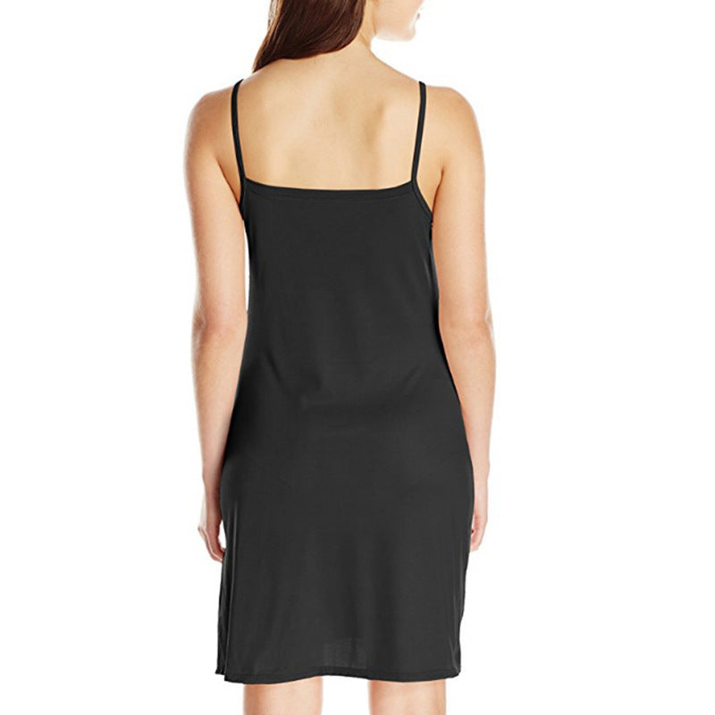 Chic Backless V-Neck Suspender Dress - Sleek Solid Color A-Line Mini Skirt