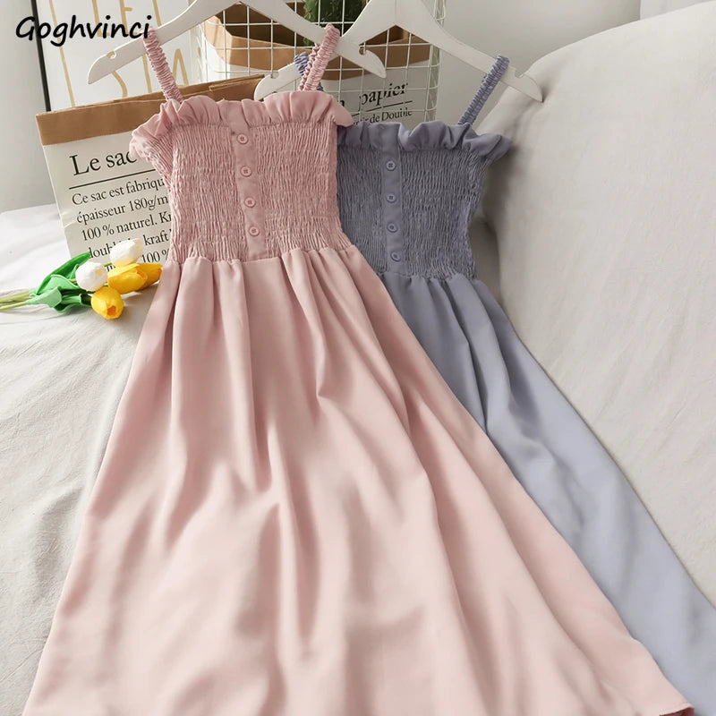 Effortlessly Chic Sleeveless Summer Dress for Women - Off Shoulder Spaghetti Strap, Soft & Breathable, Perfect for Any Occasion