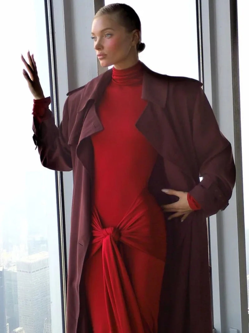 Chic High Neck Long Sleeve Bodycon Maxi Dress - Perfect for Autumn Parties & Club Nights!