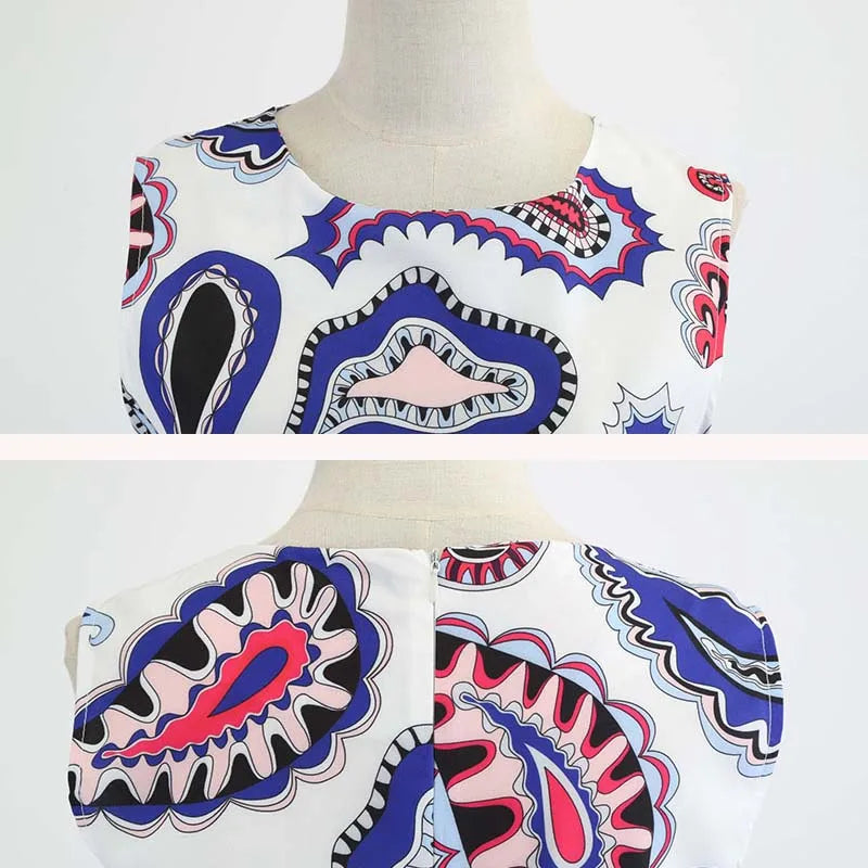 Chic Vintage Floral Summer Dress for Women - 50s/60s Rockabilly Swing Pinup Style Elegant Party Dress