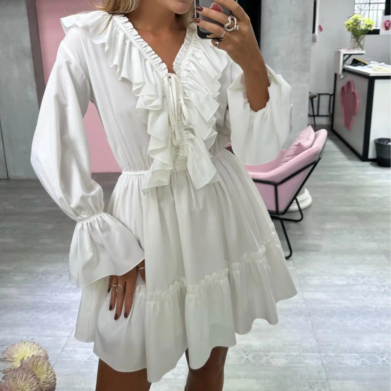 Harlow Backless Floral Ruffle Mini Dress - Perfect Summer Party Dress for Women 2024