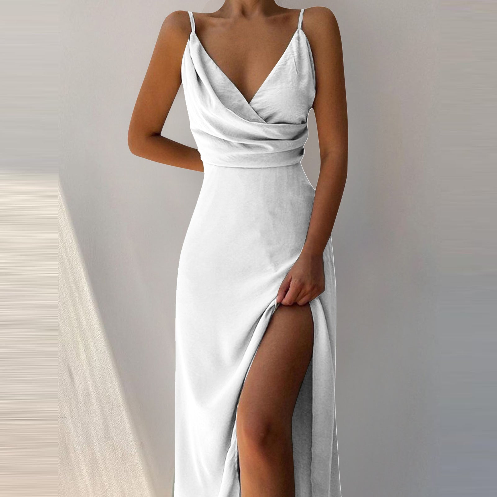 Stylish V-Neck Slit Sling Dress - Sexy Summer Fashion for Women