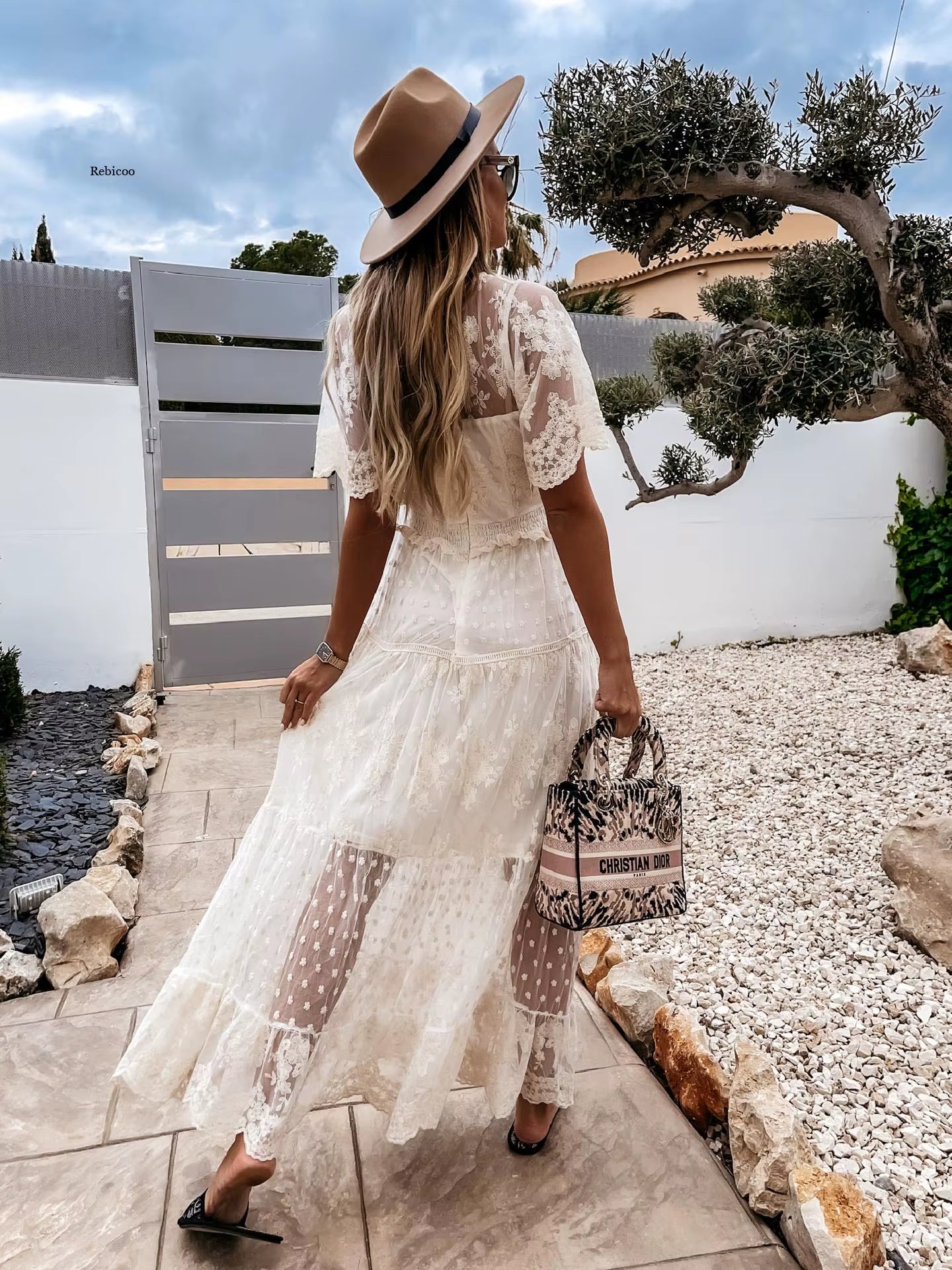 Elegant V-Neck A-Line Midi Dress for Women - Summer Fashion Casual Short Sleeve Dress