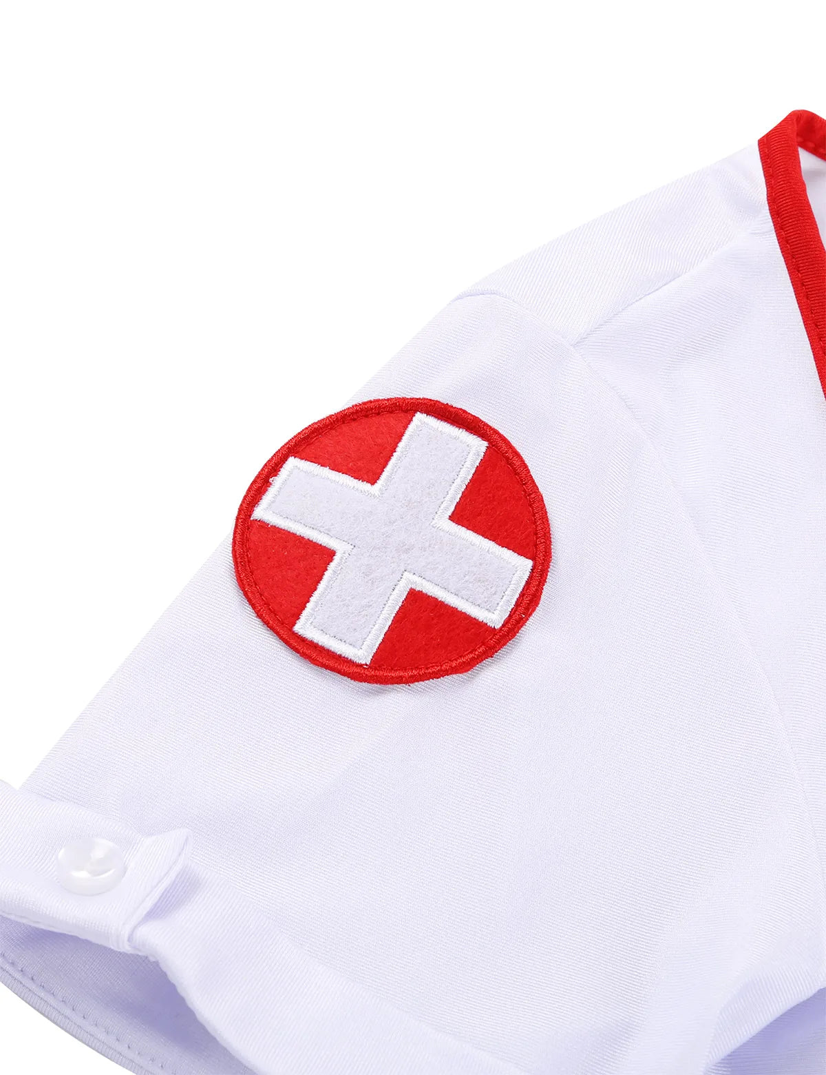 Naughty Nurse Cosplay Costume Set - 3Pcs Sweetheart Neckline Tutu Dress with Headband and Belt for Halloween Party