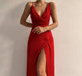 Stylish V-Neck Slit Sling Dress - Sexy Summer Fashion for Women